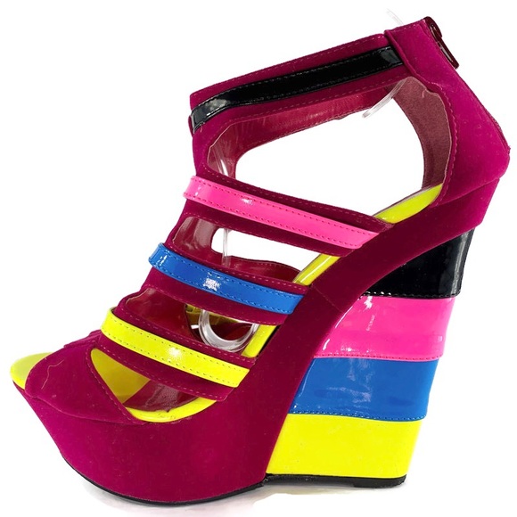 Wedge Sandals Platform Women's Buckle Strap Shoes - Picture 2 of 11